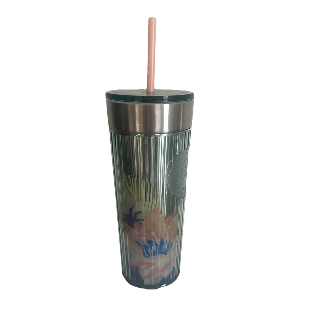 Starbucks Glass Floral Stainless Cup Pastel Garden Tumbler Layered Grandiose NWT